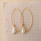 Pearl Teardrop Threader Earrings