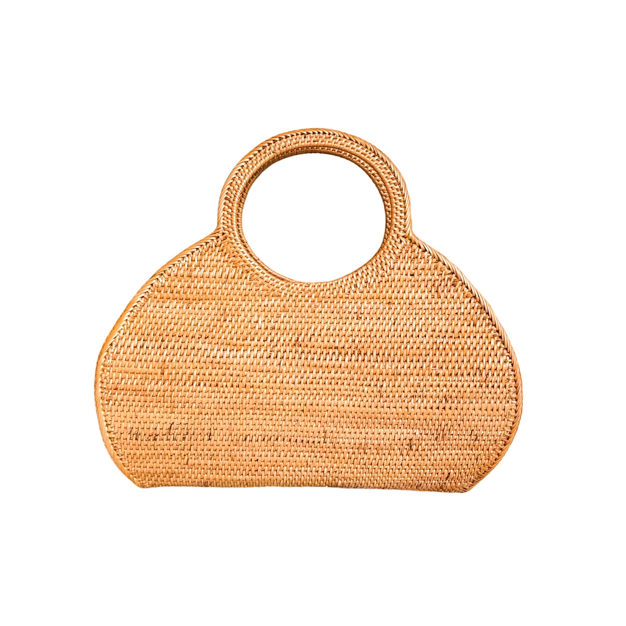 Resort Rattan Top Handle Bag
