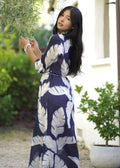 Reine Navy Leaves Shirt Dress