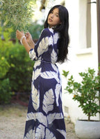 Reine Navy Leaves Shirt Dress