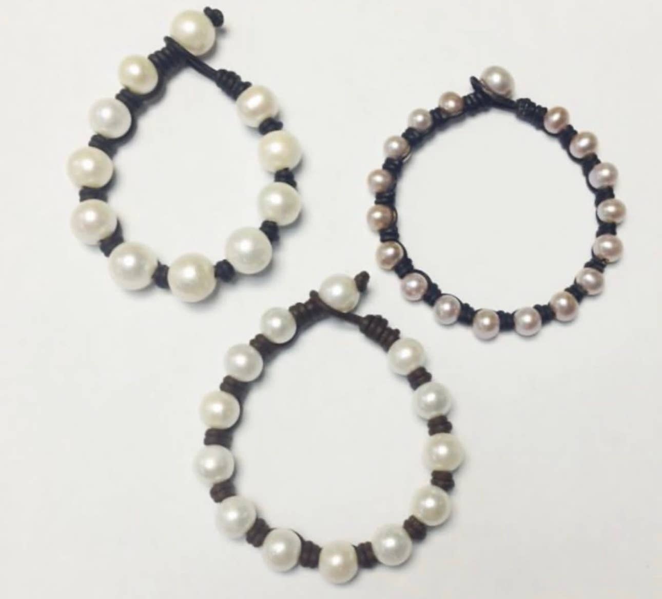 Leather & Pearl Bracelet