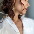 Fire Pearl Statement Earrings