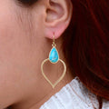 Turquoise and Gold Bedouin Drop Earrings