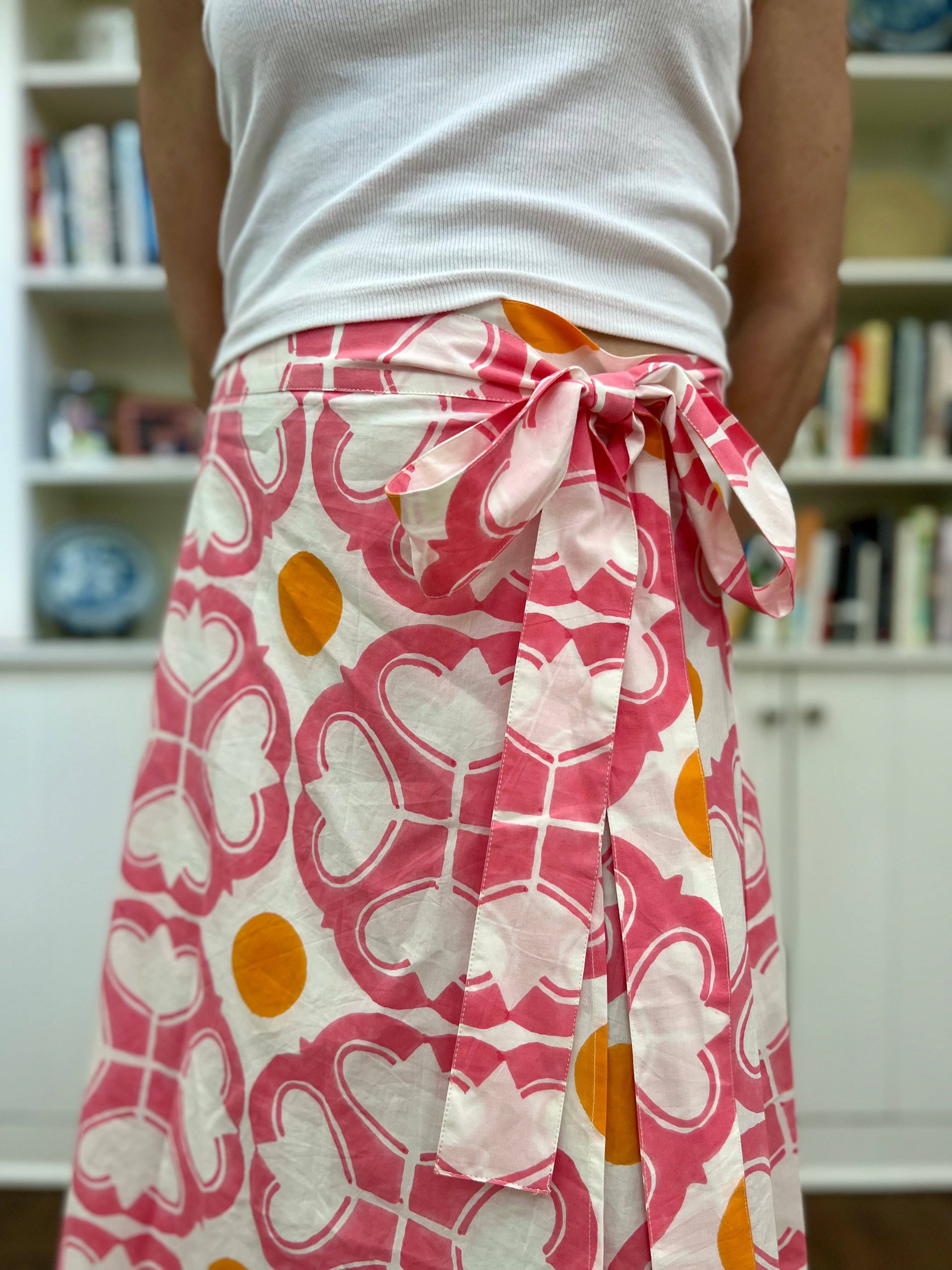 Watermelon Maxi Wrap Skirt