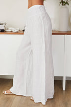 Linen Smocked Waist Pant