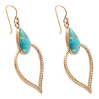 Turquoise and Gold Bedouin Drop Earrings