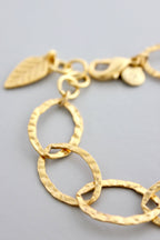 18k Matte Gold Hammered Chain Bracelet