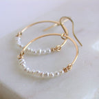 Pearl Rose Gold Hoops