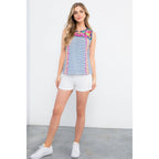 Colorful Striped Embroidered Top