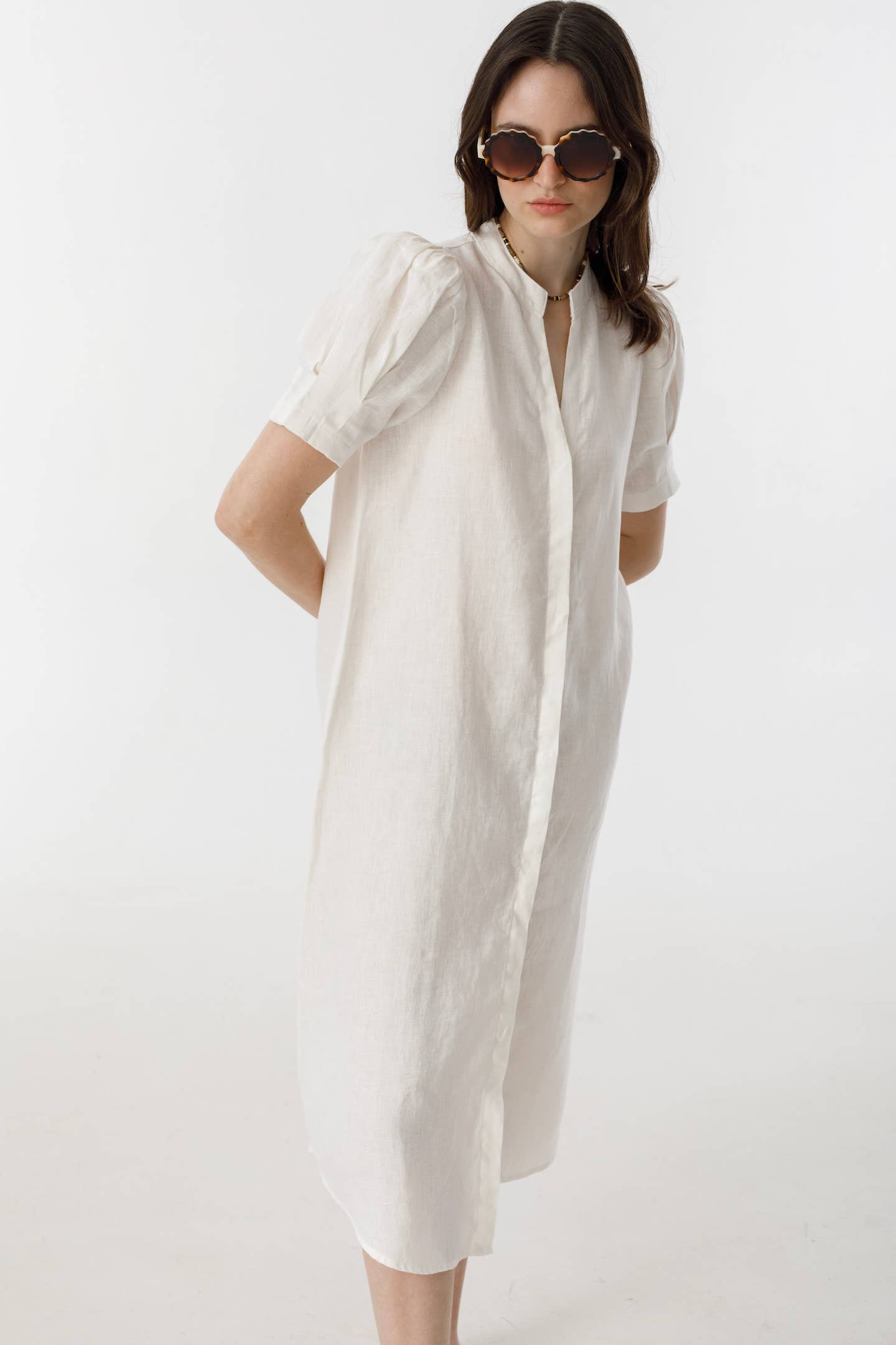 Athina Linen Midi Dress