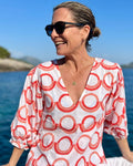 Coral Prairie Puff Sleeve Blouse