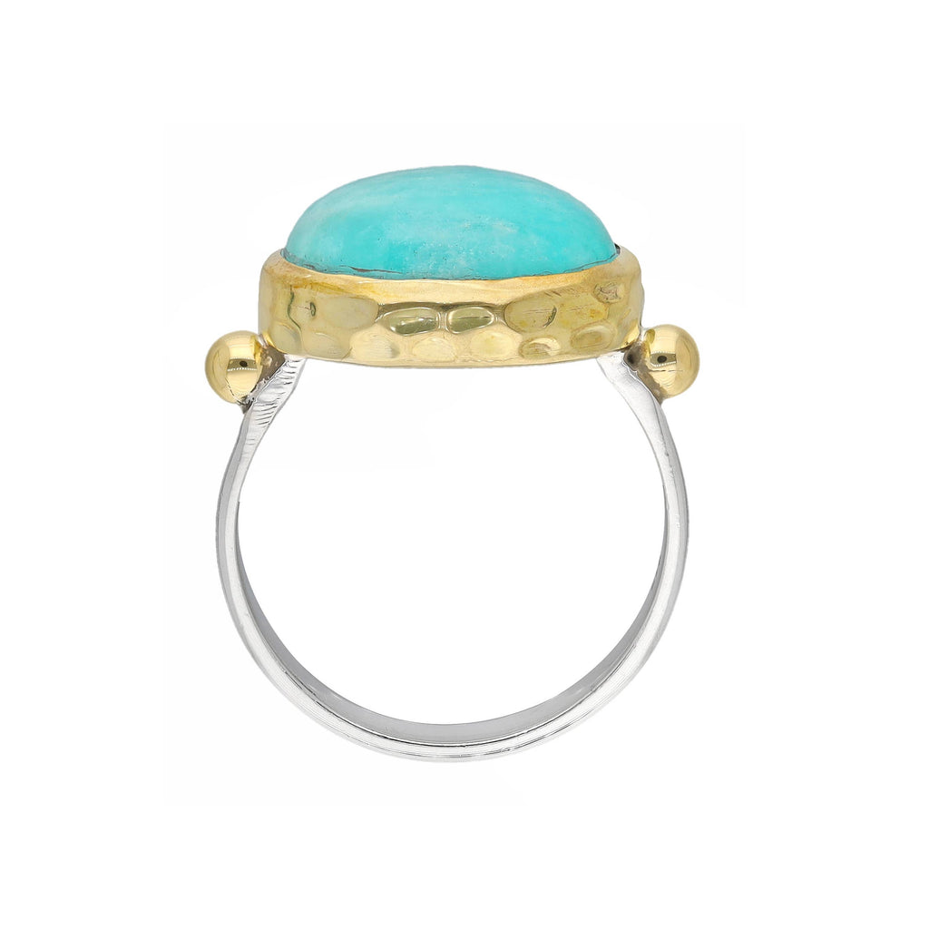 925 Sterling Silver Amazonite Solitaire Ring