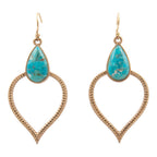 Turquoise and Gold Bedouin Drop Earrings
