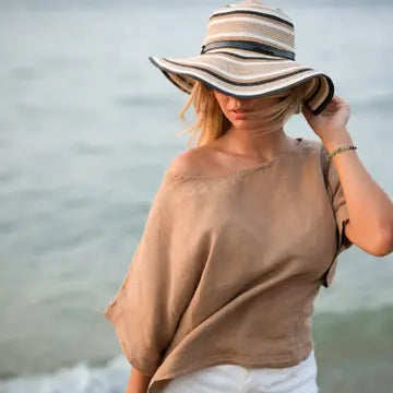 Pure Linen Scoop Neck Top