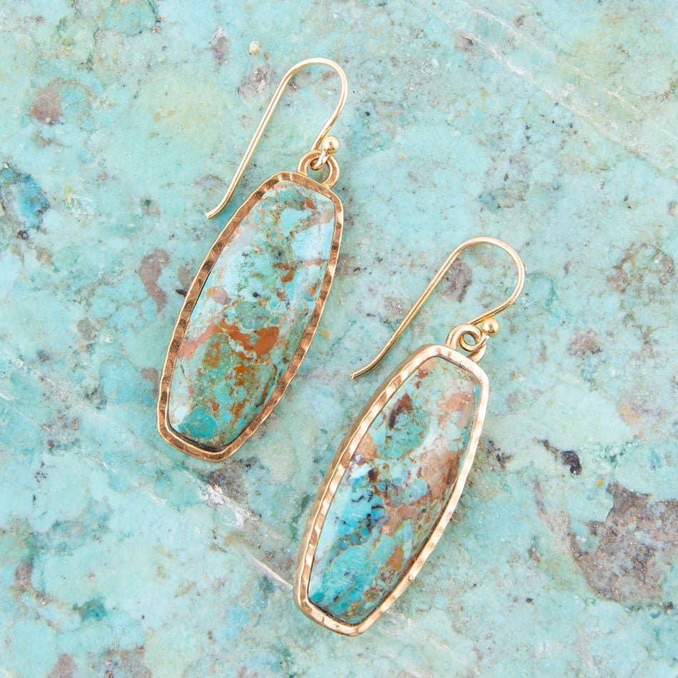 Odyssey Turquoise and Bronze Statement Earrings