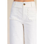 White Cropped Wide-Leg Pants