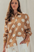 Polka Dot Button-Down Shirt