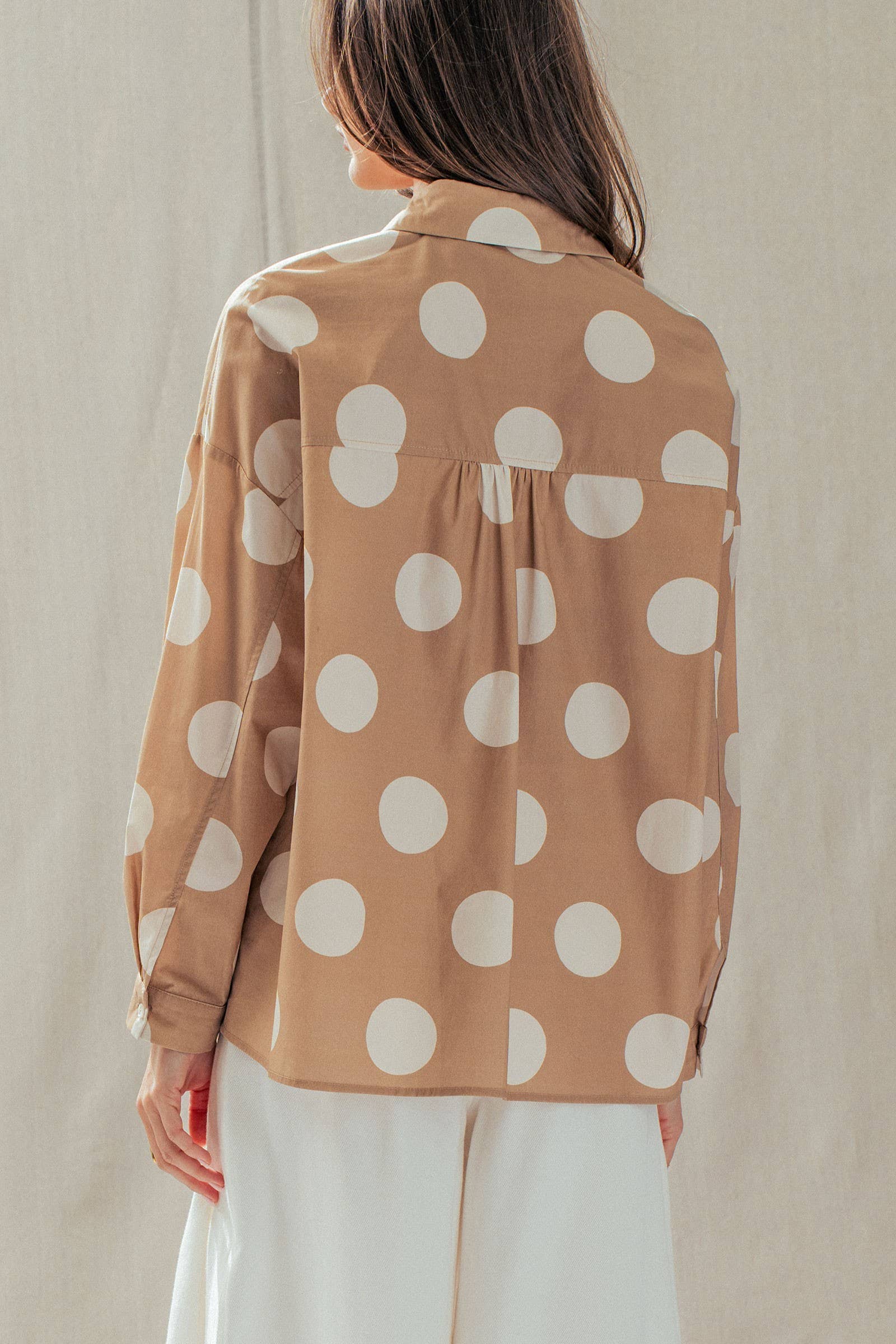 Polka Dot Button-Down Shirt