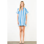 Short Sleeve Wave Pattern Dress