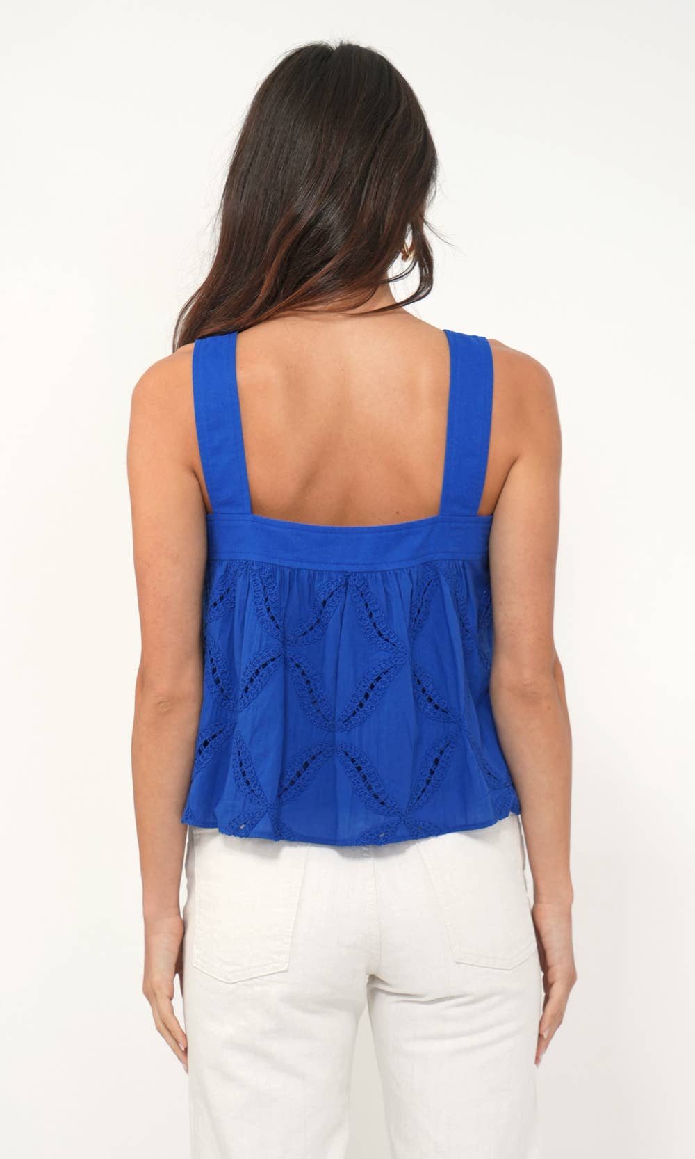Trina Embroidered Cobalt Blue Top