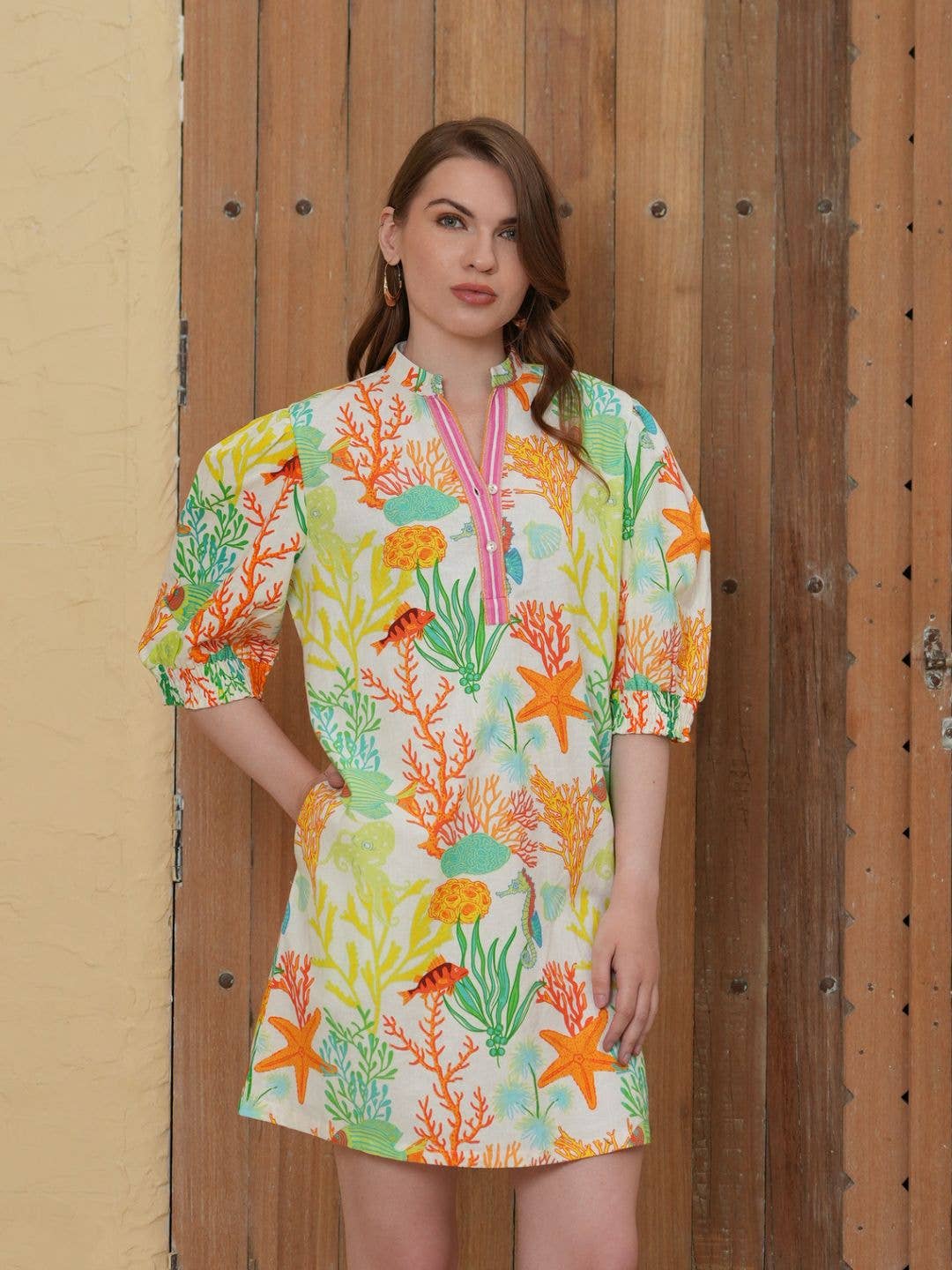 Coral Reef Printed Mini Dress