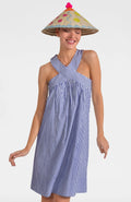 Crisscross Pinstripe Dress