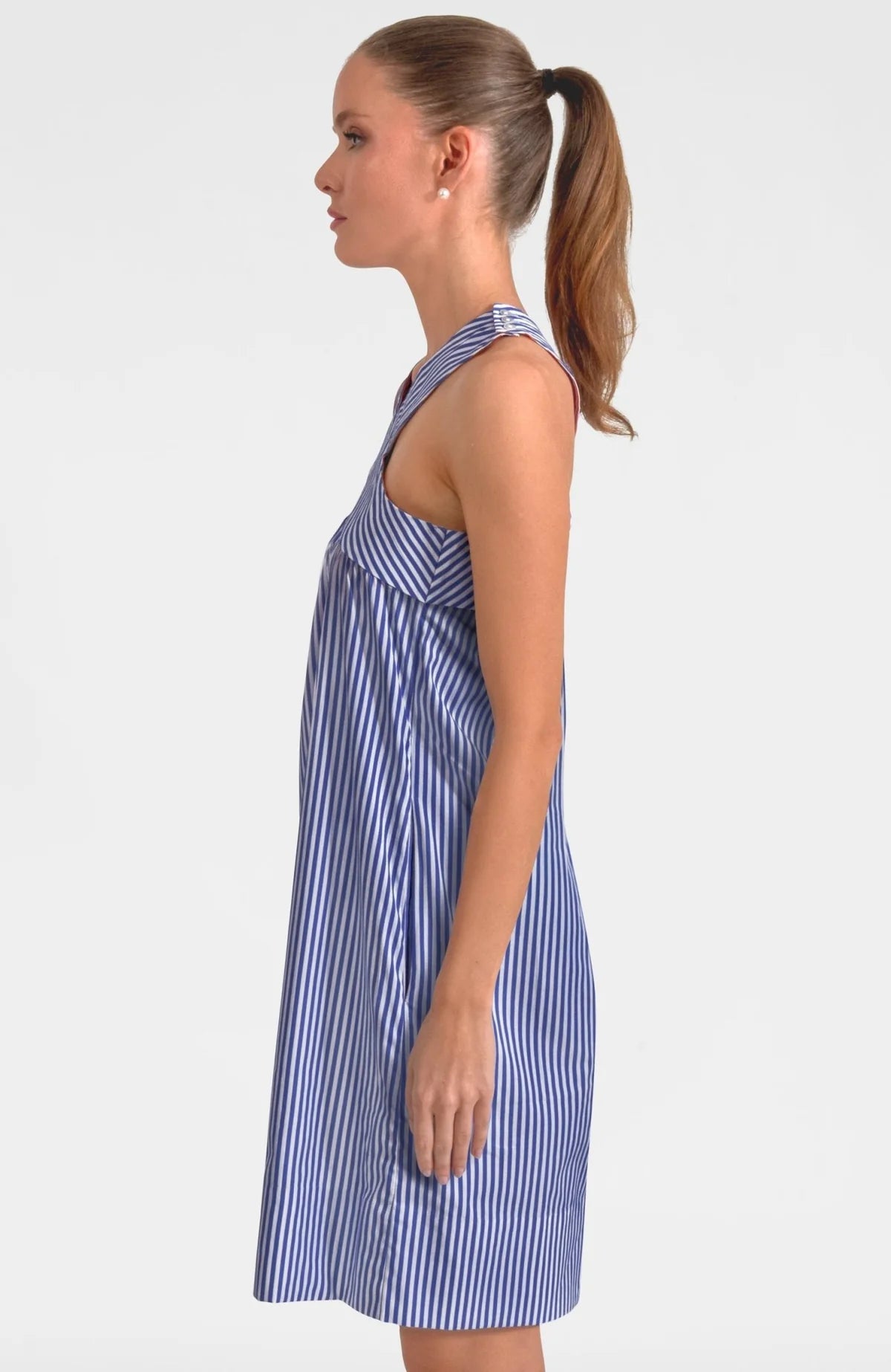 Crisscross Pinstripe Dress