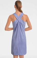 Crisscross Pinstripe Dress