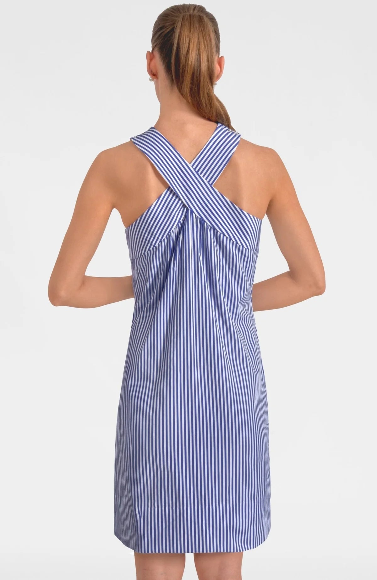 Crisscross Pinstripe Dress