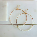Pearl Rose Gold Hoops
