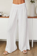 Linen Smocked Waist Pant