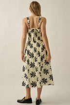 Floral Drop-Waist Midi Dress