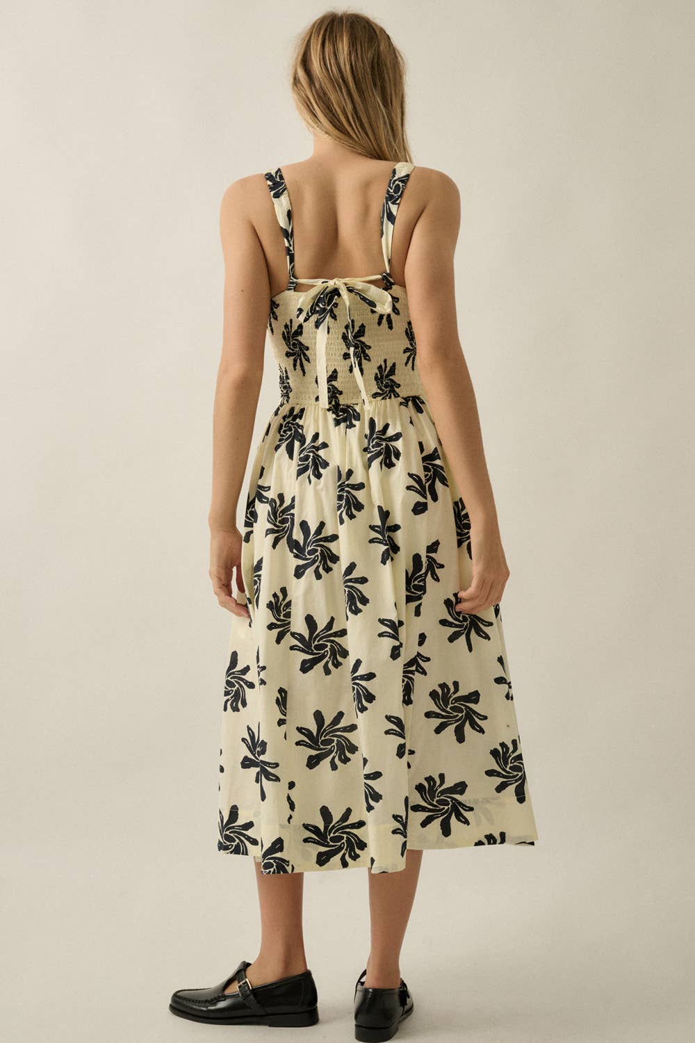 Floral Drop-Waist Midi Dress
