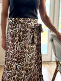 Brown Snake Maxi Wrap Skirt