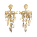 Museum Style Fish and Seashell Dangle Earrings