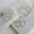 Pearl Rose Gold Hoops