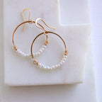 Pearl Rose Gold Hoops