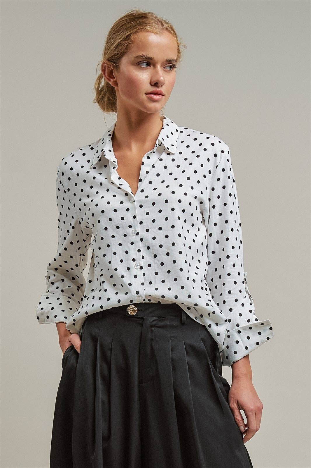 Polka Dot Button Up Shirt