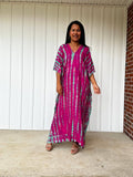Nora Raspberry Tie Dye Kaftan