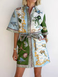 Marine Life Belted Dress