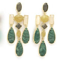 Semi Precious Stone Chandelier Earrings