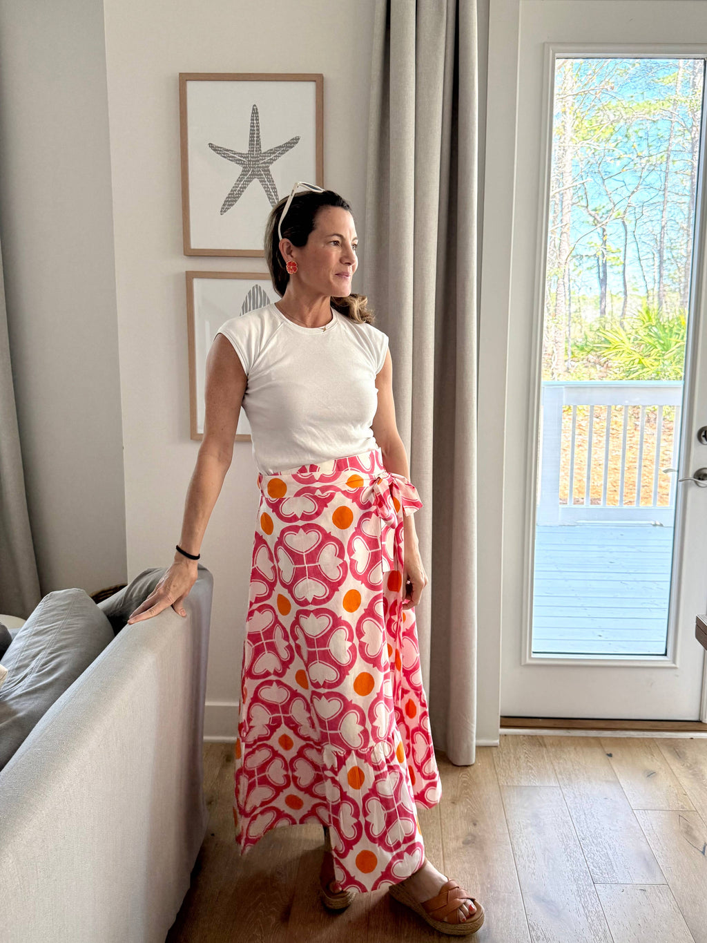 Watermelon Maxi Wrap Skirt