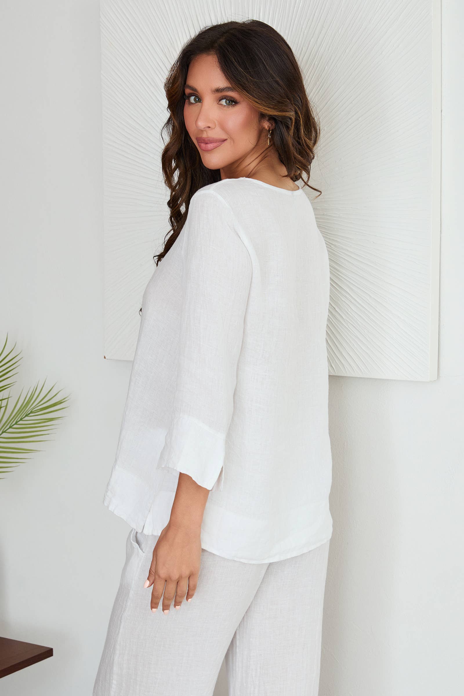 Linen V-Neck Top