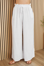 Cotton Gauze Drawstring Pants