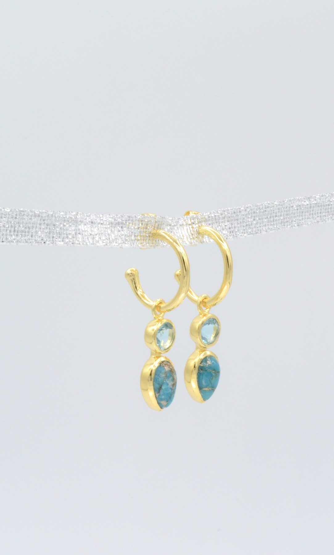 Turquoise and Topaz Dangle Earrings