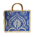 Blue and White Palm Tote Bag