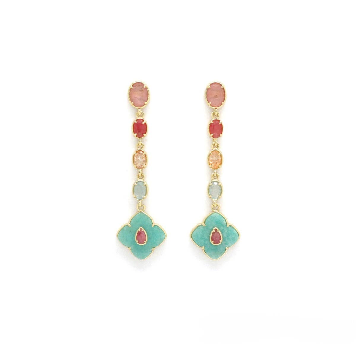 Rainbow Pastel Chain Dangle Earrings