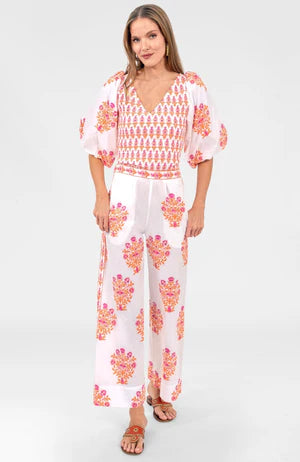 Pink and Orange Floral Pants
