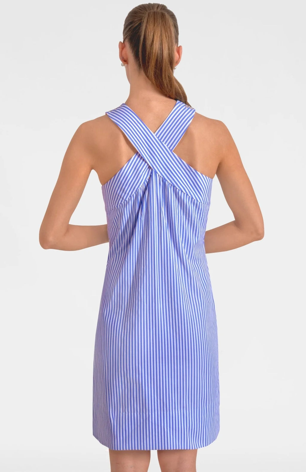 Crisscross Pinstripe Dress