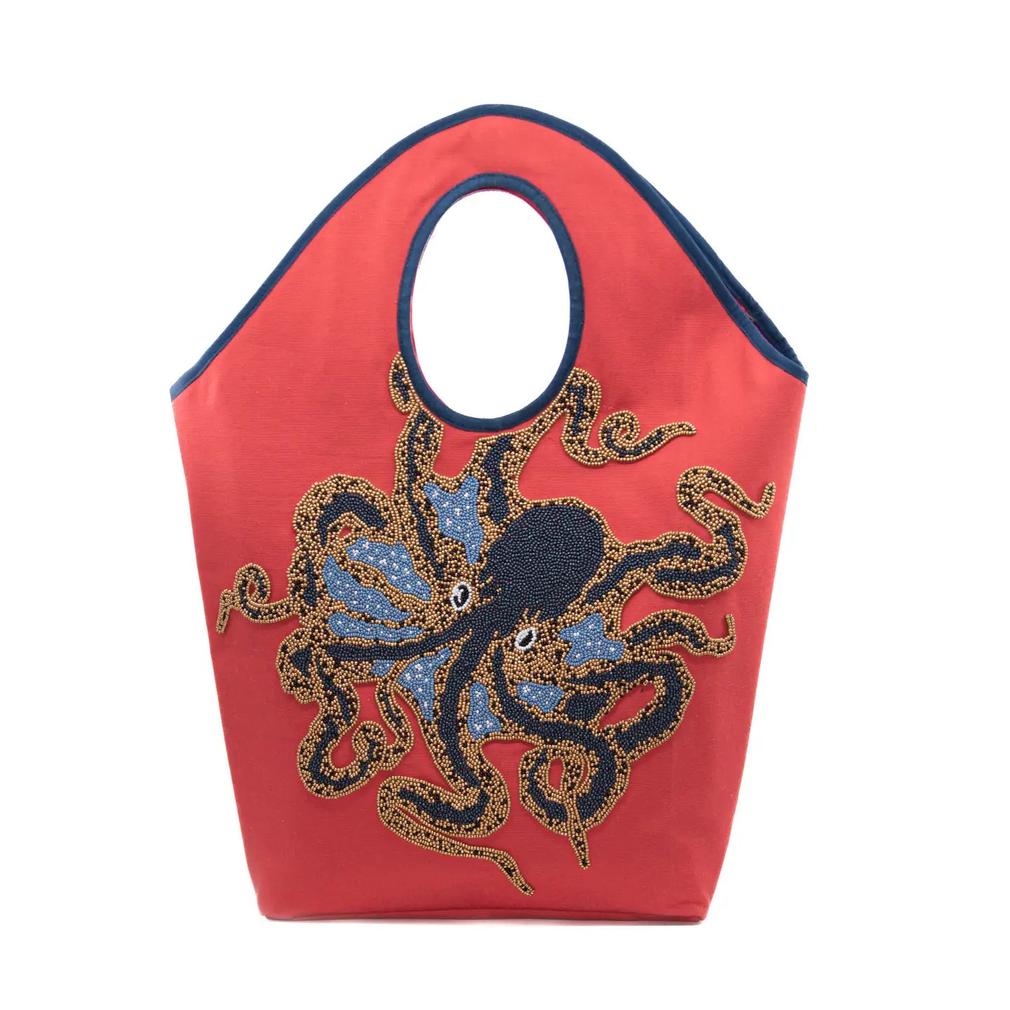 Red Beaded Octopus Bag